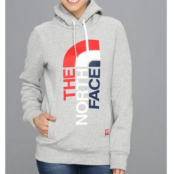 The North Face Tops - The NORTH FACE RU/14 Grey Hoodie Sweatshirt Women's Medium